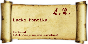 Lacko Montika névjegykártya